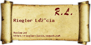 Riegler Lúcia névjegykártya